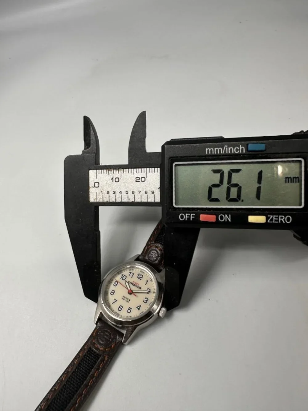 Timex Expedition Field Mini Watch Women Silver Tone Leather Band New Battery